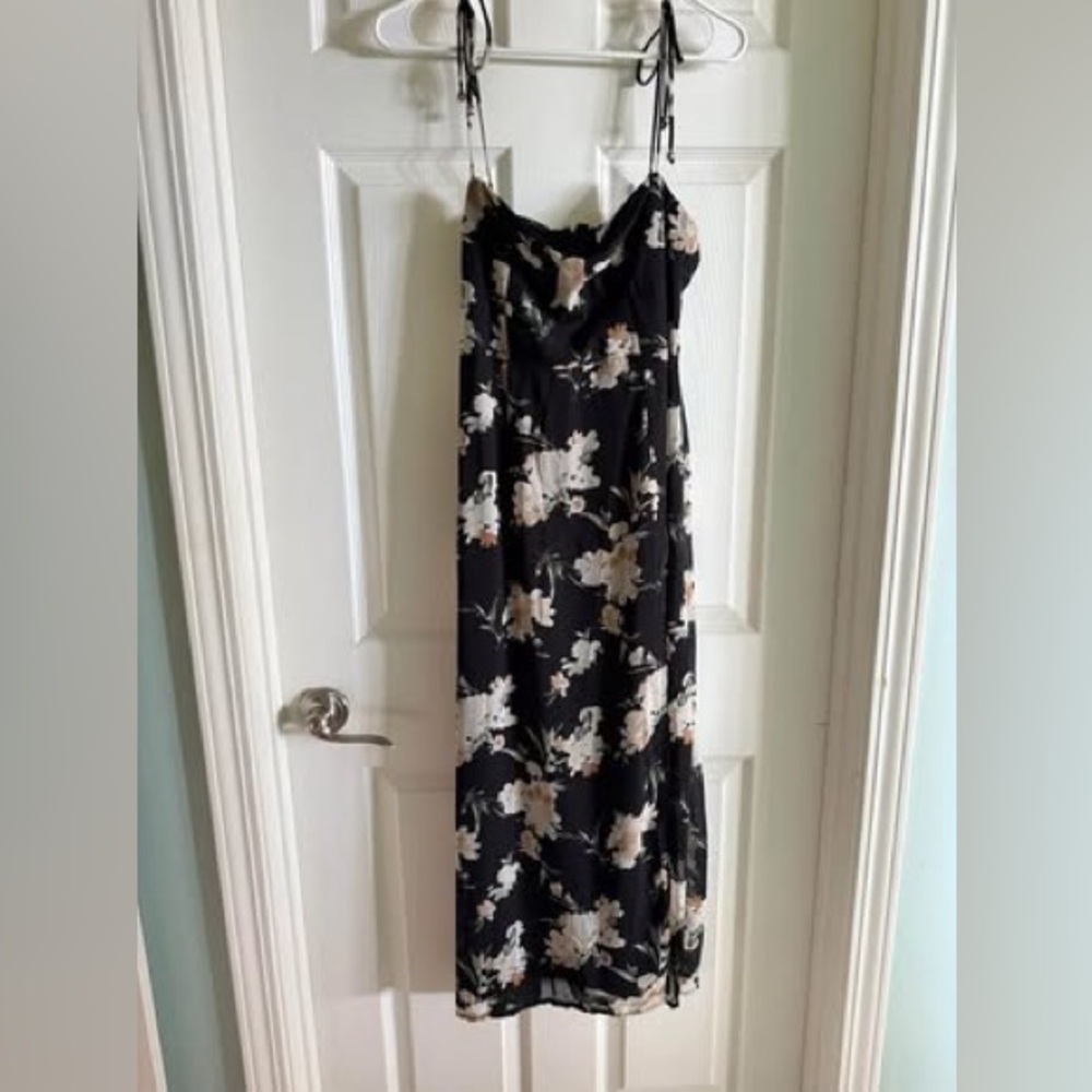 Floral Black and White Women's Dress